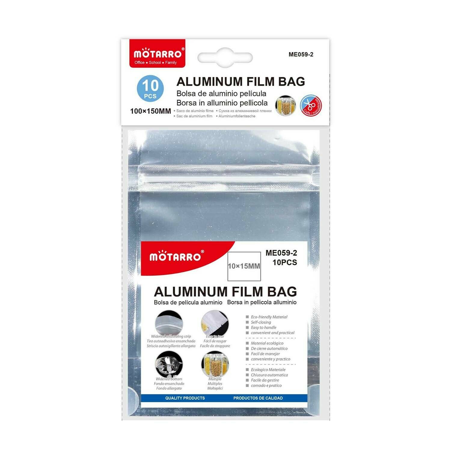 Motarro 100*150mm 可直立式錫紙密實袋 10個