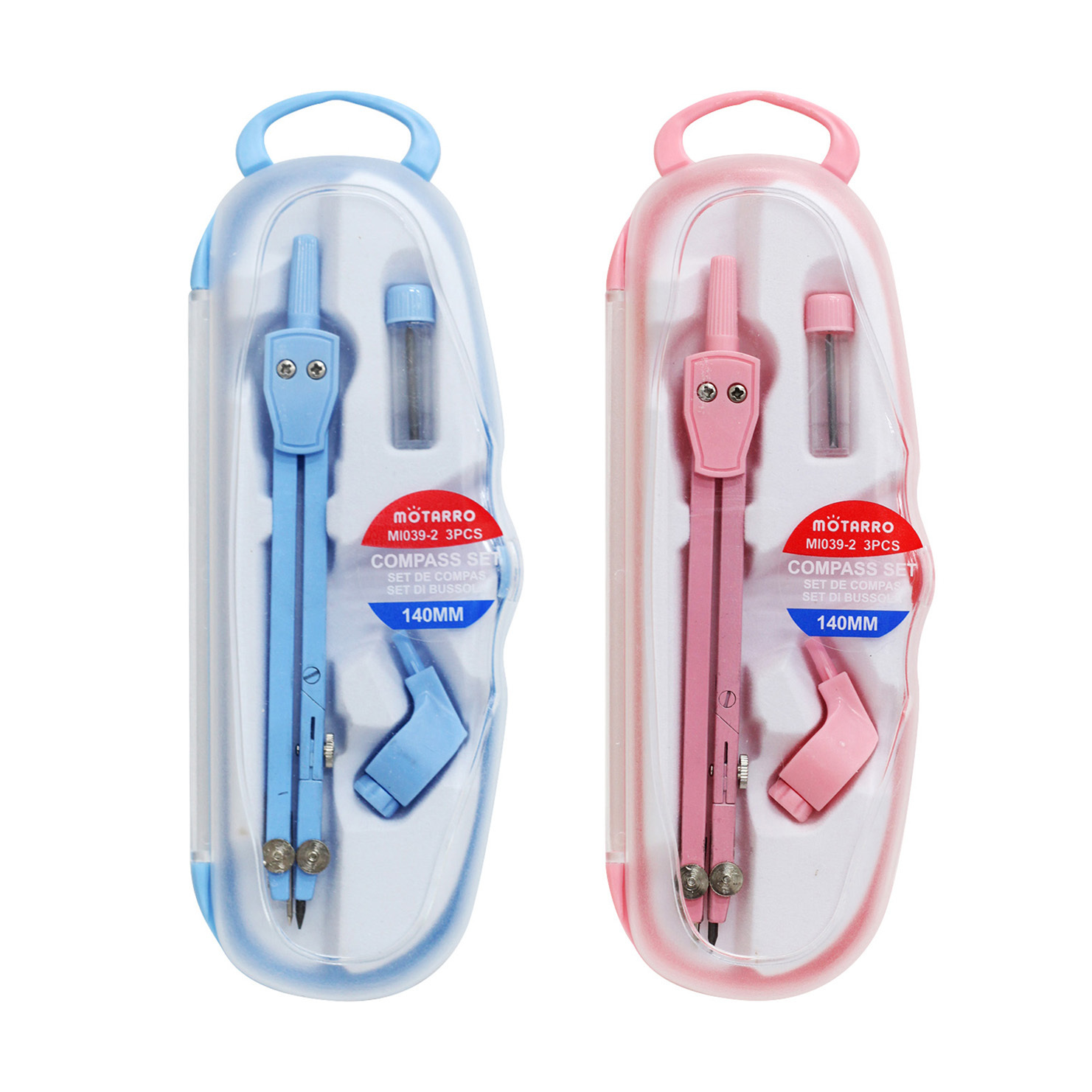 Motarro 14cm 馬卡龍色圓規套裝 一套三件 (兩色隨機發貨)