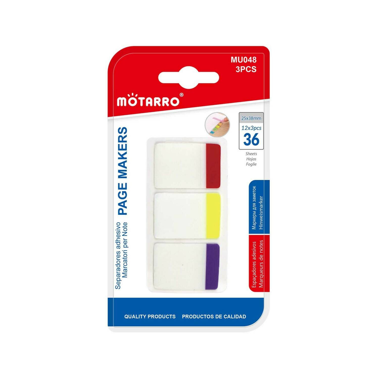Motarro 25*38mm 三色memo紙 36張