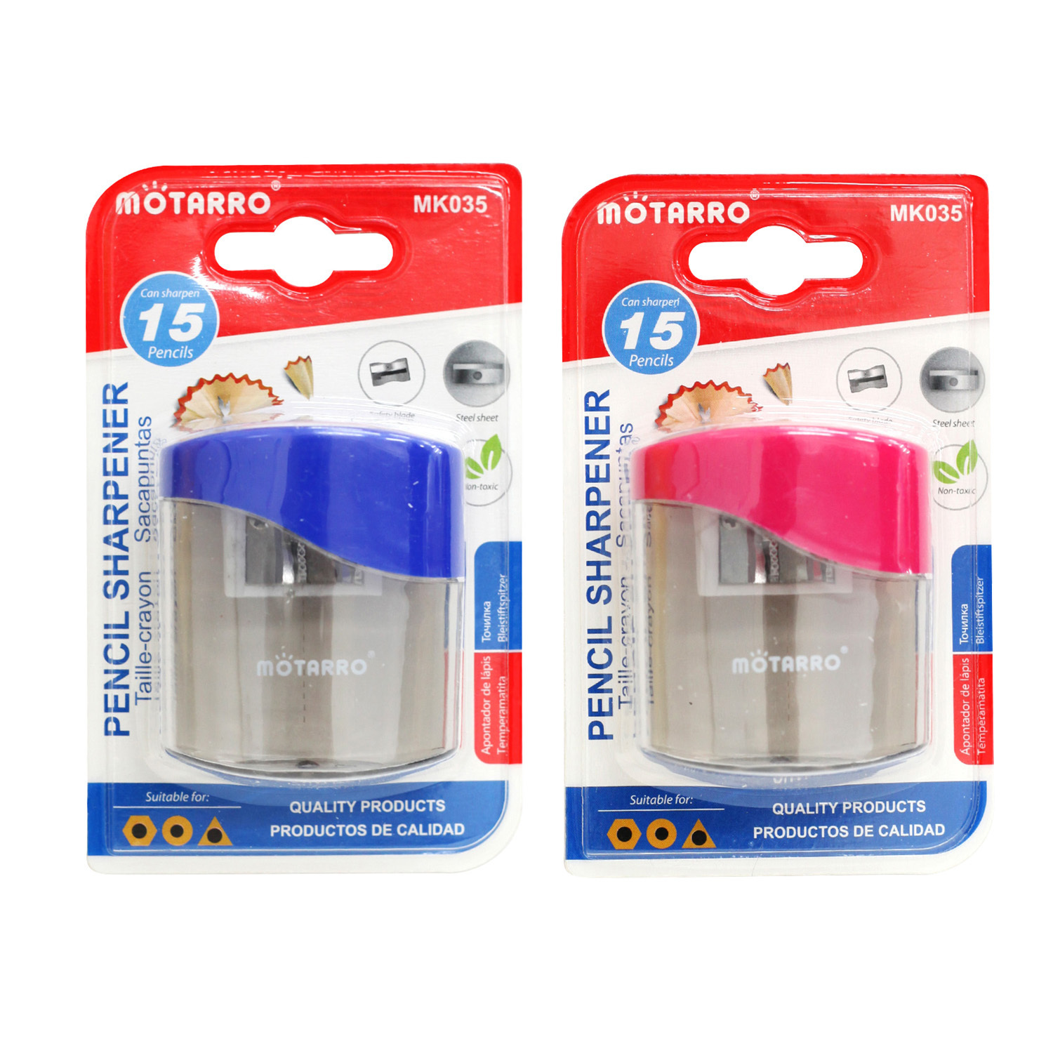 Motarro 雙孔手動圓型鉛筆刨 (顏色隨機發貨)