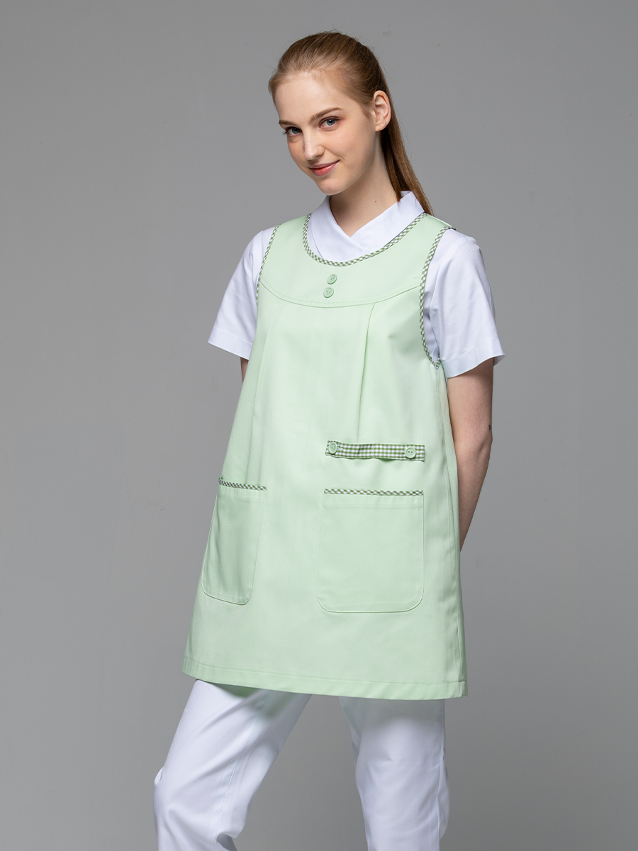 【 F609-E0 】防潑水圍裙-F防潑水布-果子綠