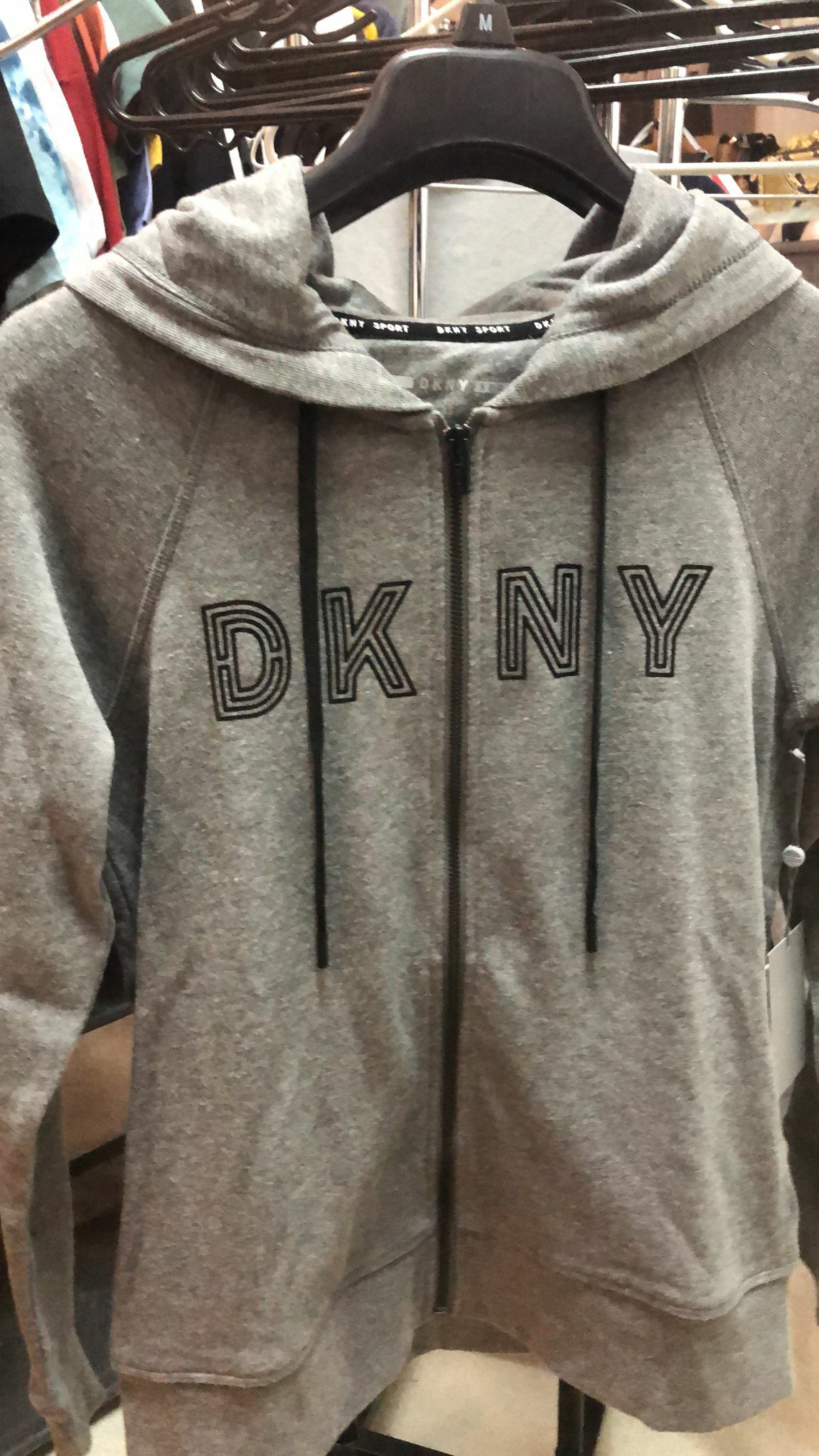 [S] DKNY HOODIE JACKET, GREY,DP0J8967-HGR (D475)