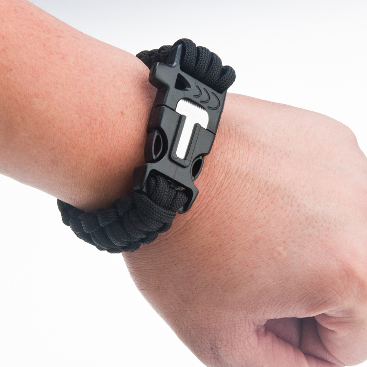 Hasky 救生手環(附打火石/救生口哨/切割器) 多色 救生手鍊/傘繩手環/求生手環/軍規550傘繩/可當鞋帶、營繩 89CHK0013