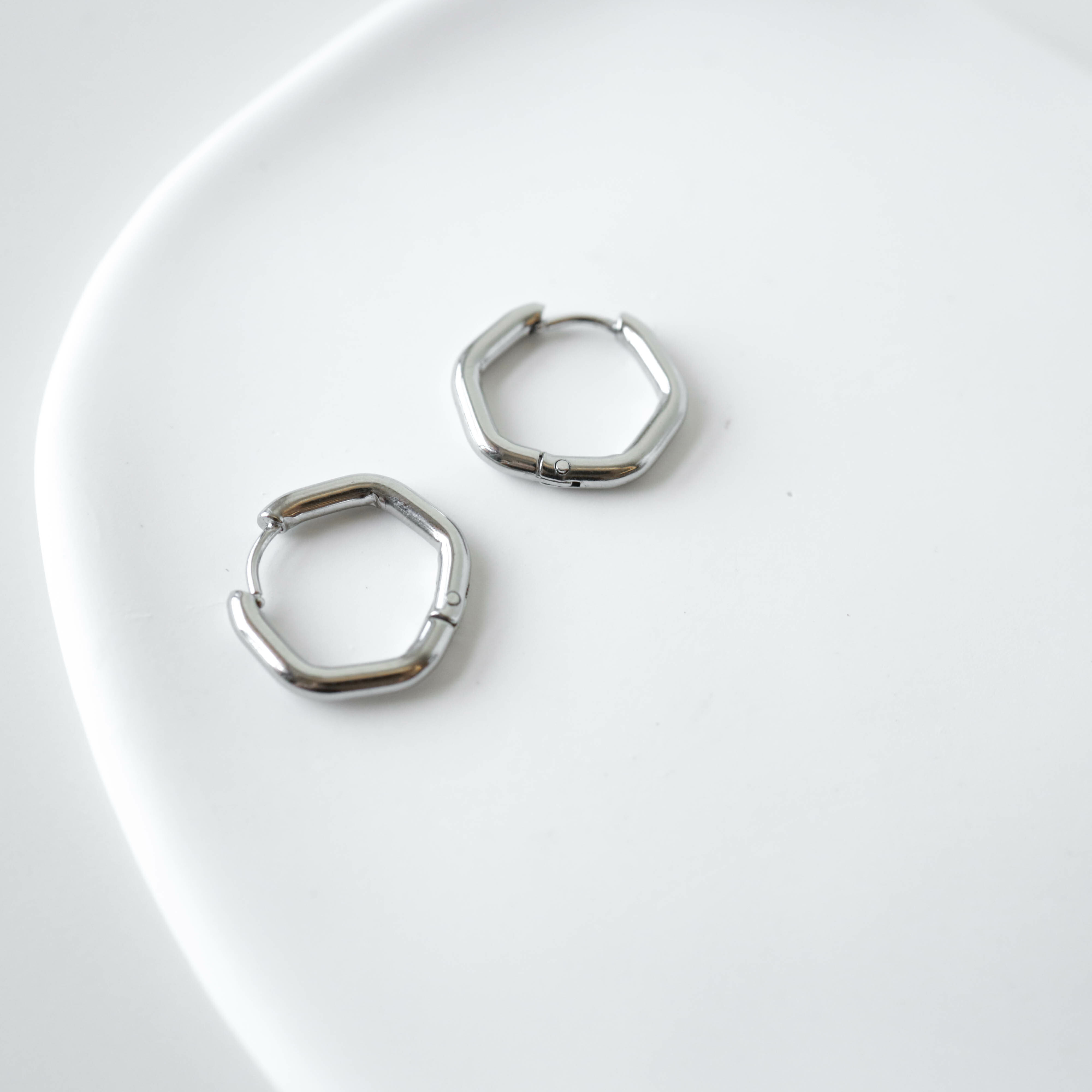 不怕水六角形耳圈