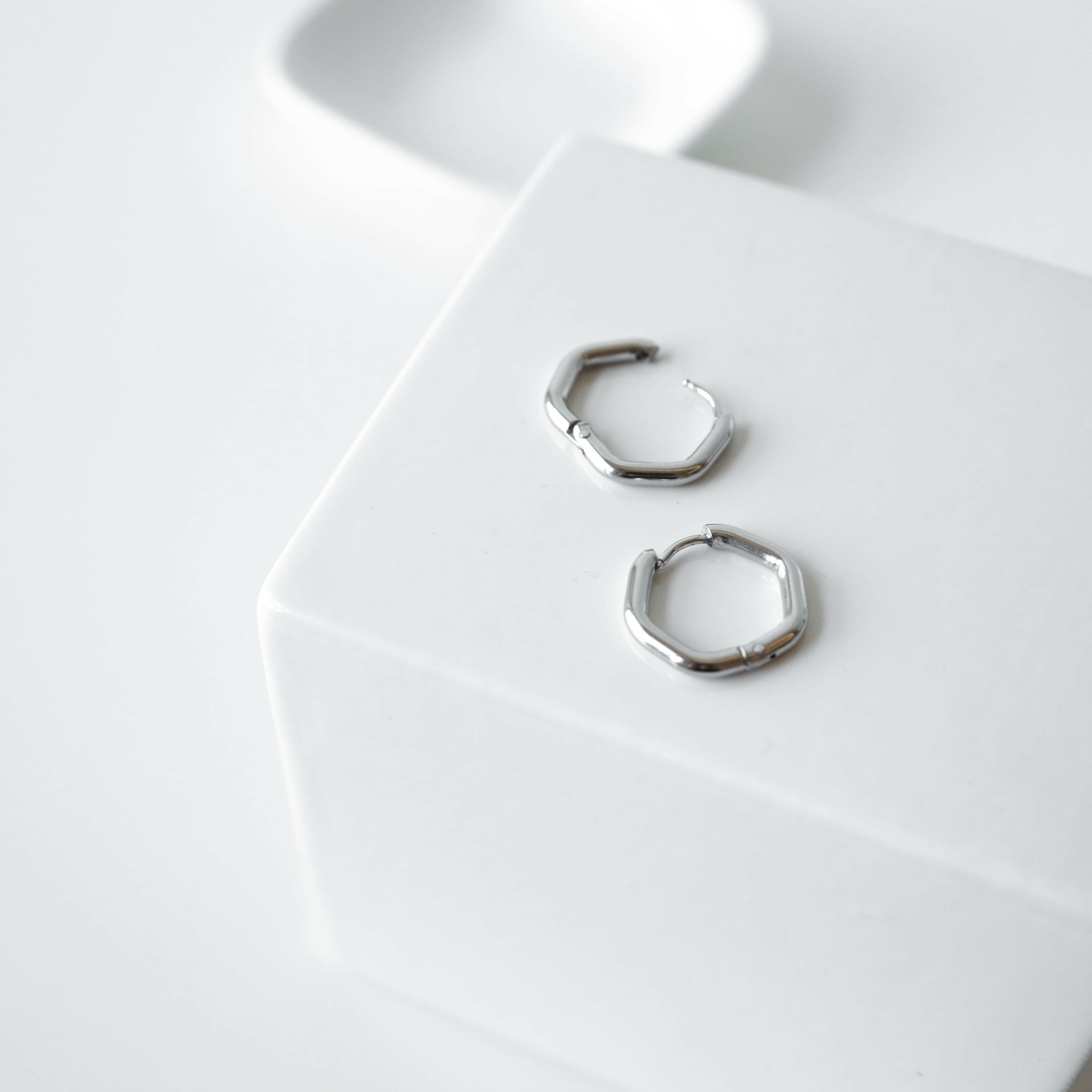 不怕水六角形耳圈