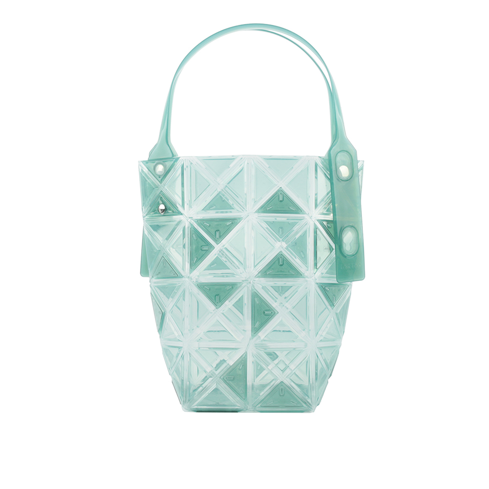 【ISSEY MIYAKE三宅一生】BAO BAO DAZZLE 4X4 透明果凍手提包(湖水綠)