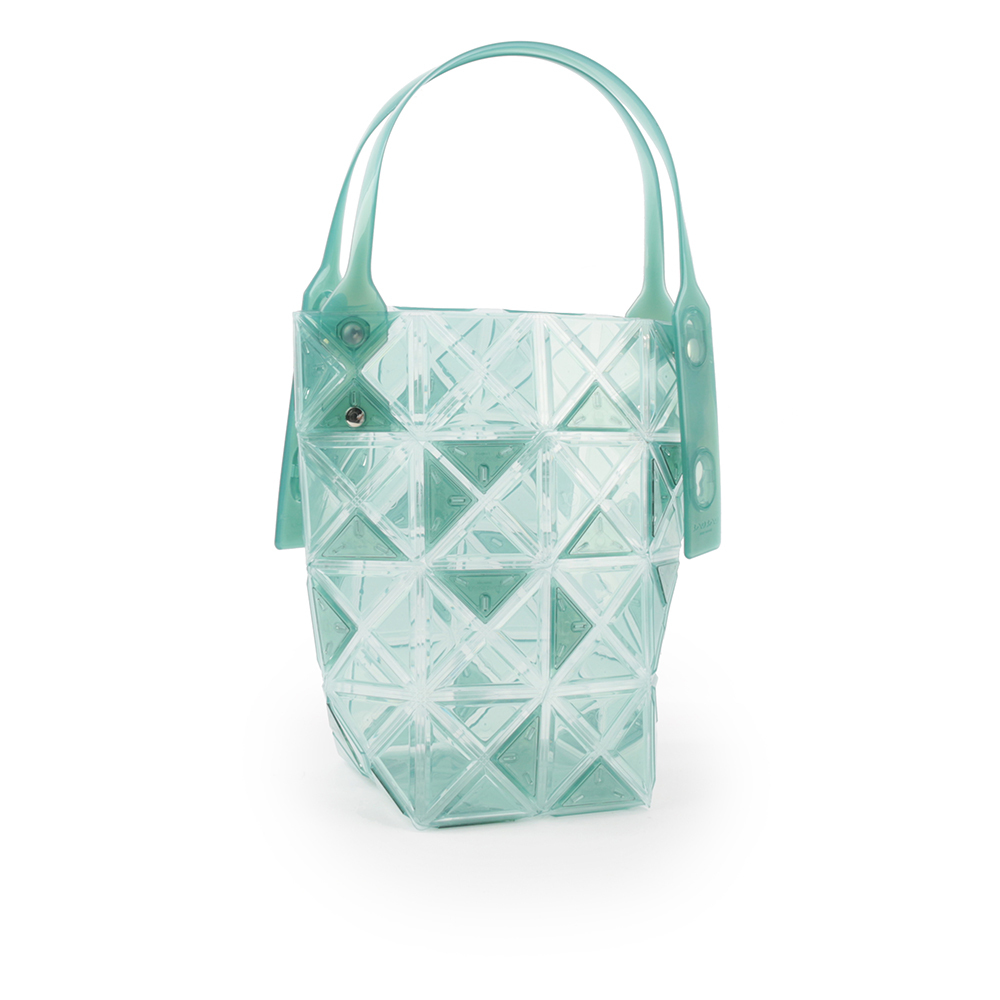 【ISSEY MIYAKE三宅一生】BAO BAO DAZZLE 4X4 透明果凍手提包(湖水綠)