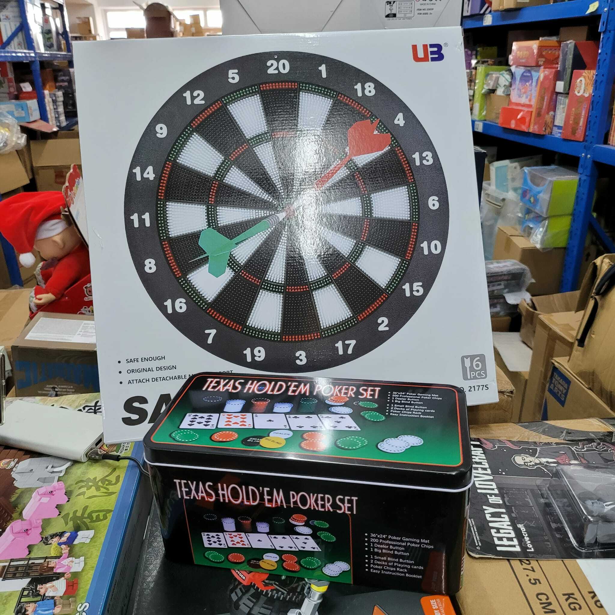 ［友誼永固套餐］ 20吋飛標（可掛牆/座枱） + TEXAS POKER SET