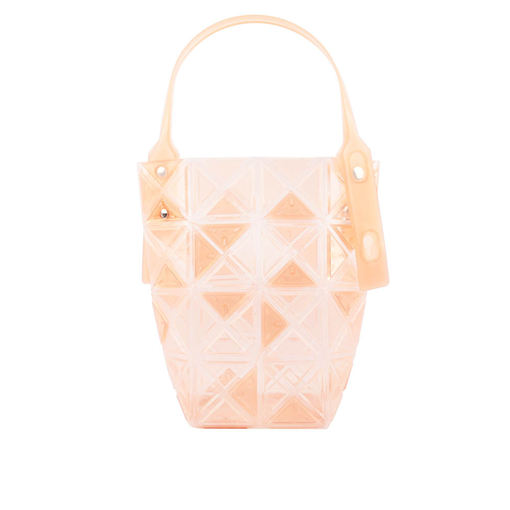 【ISSEY MIYAKE三宅一生】BAO BAO DAZZLE 4X4 透明果凍手提包(珊瑚橘)