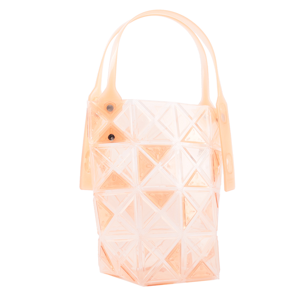 【ISSEY MIYAKE三宅一生】BAO BAO DAZZLE 4X4 透明果凍手提包(珊瑚橘)