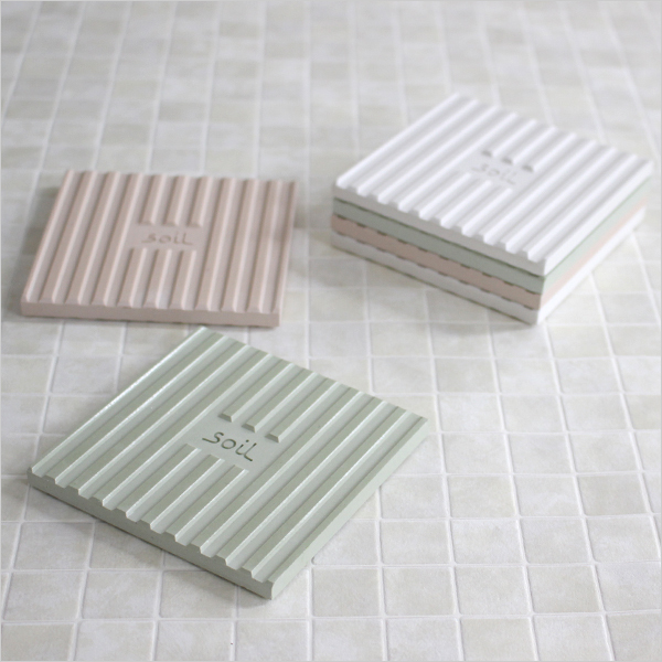 Soil -【1包2個入】日本製硅藻土/珪藻土排水墊 (粉紅色/白色)