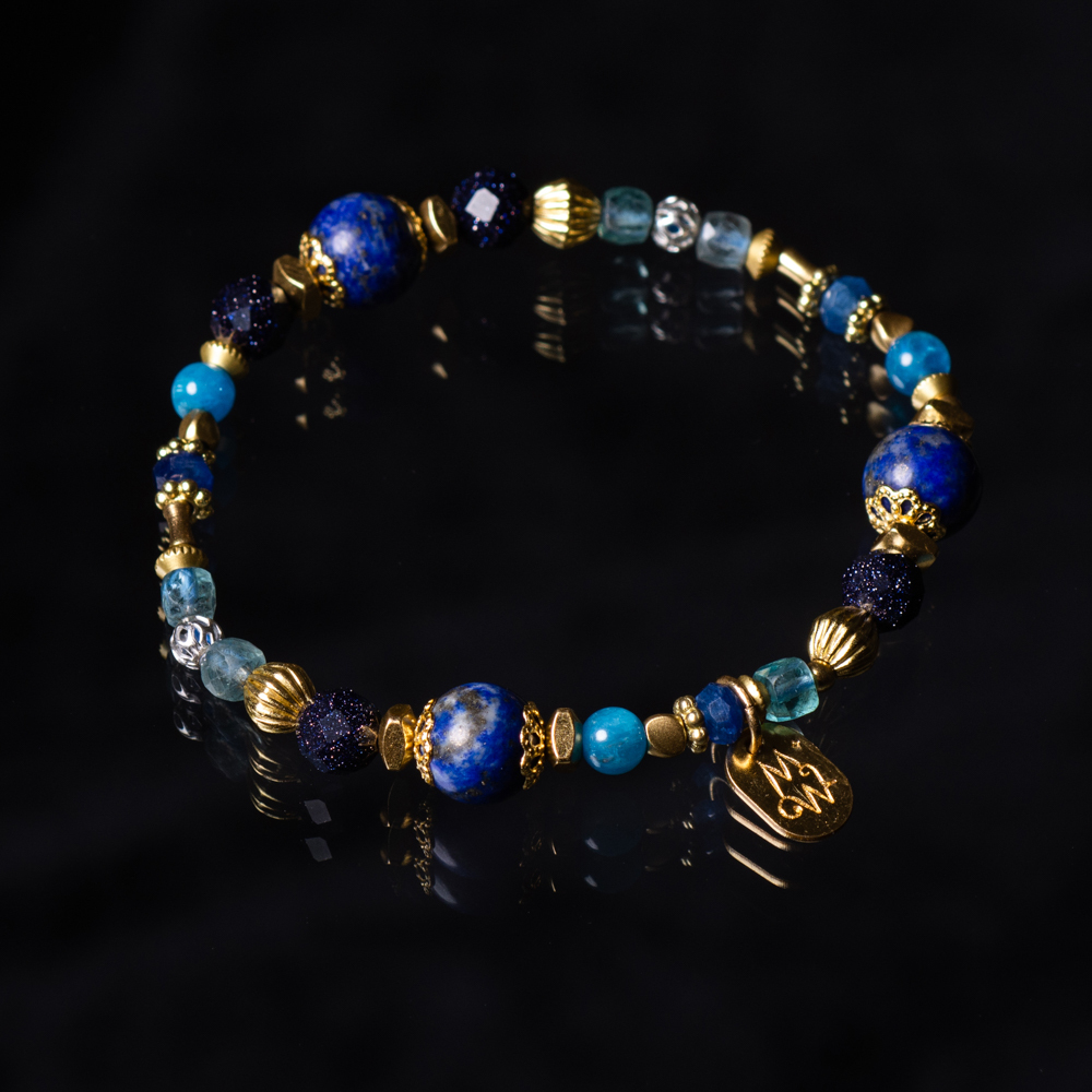 玩酷子弟｜青金石磷灰石藍晶手鍊 C1446