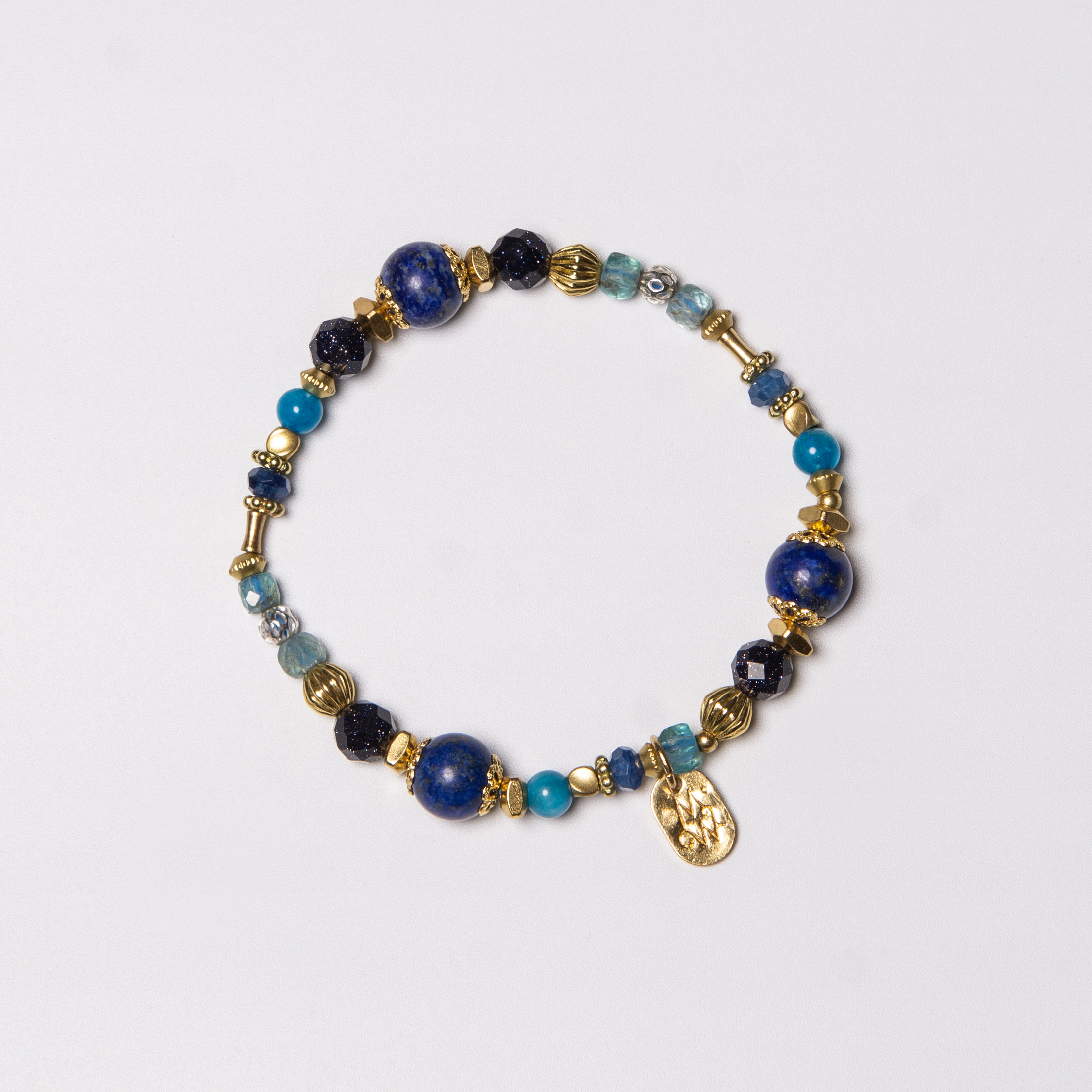 玩酷子弟｜青金石磷灰石藍晶手鍊 C1446