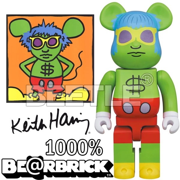 BEETLE BE@RBRICK ANDY MOUSE KEITH HARING 凱斯哈林庫柏力克熊100