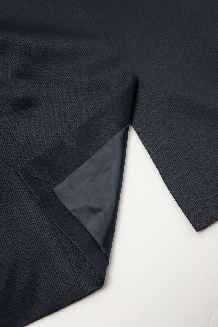 藍色條紋西裝男正裝-後開中叉設計