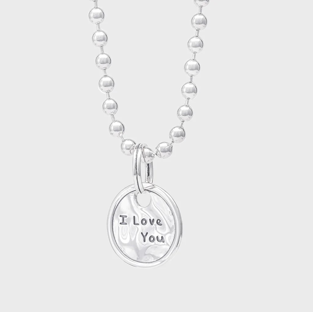 Paper Tag Ball chain Necklace 21 inch