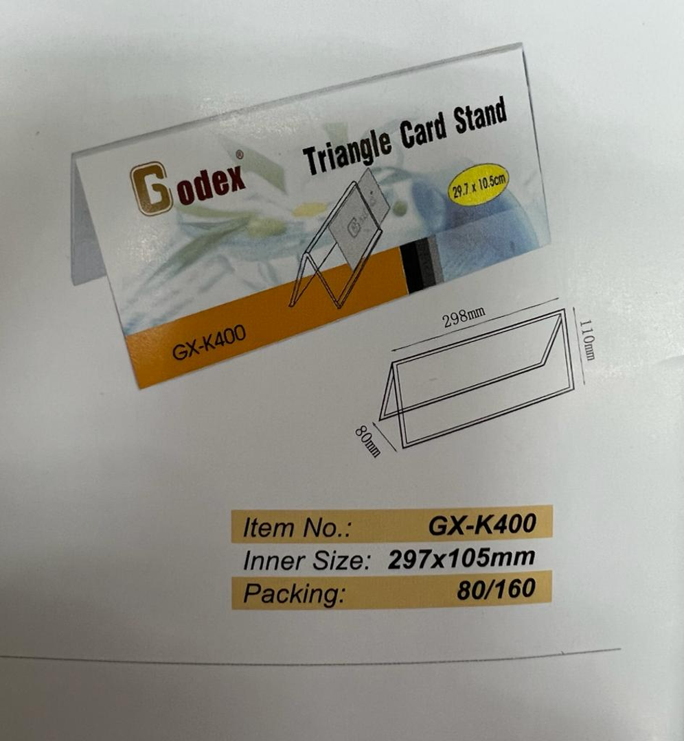 Godex 透明三角形膠座 298x110mm (橫度) GX-K400