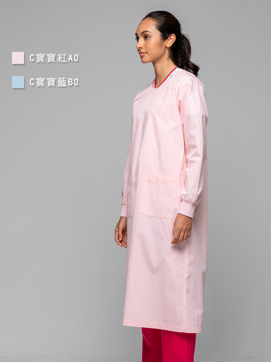 【 C805N1-A0 】一般隔離衣-C經典布-寶寶粉