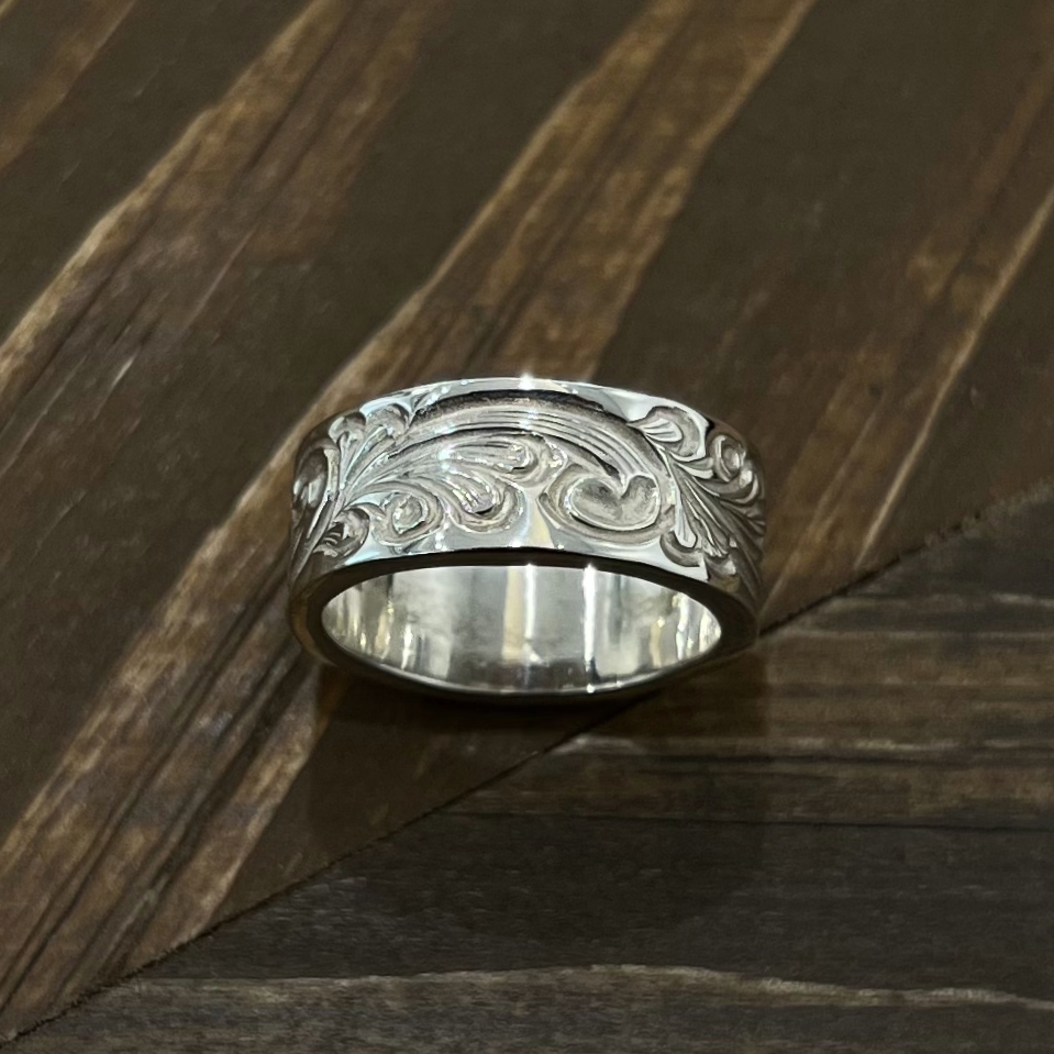 LOVE系列 唐草平打戒(8mm)