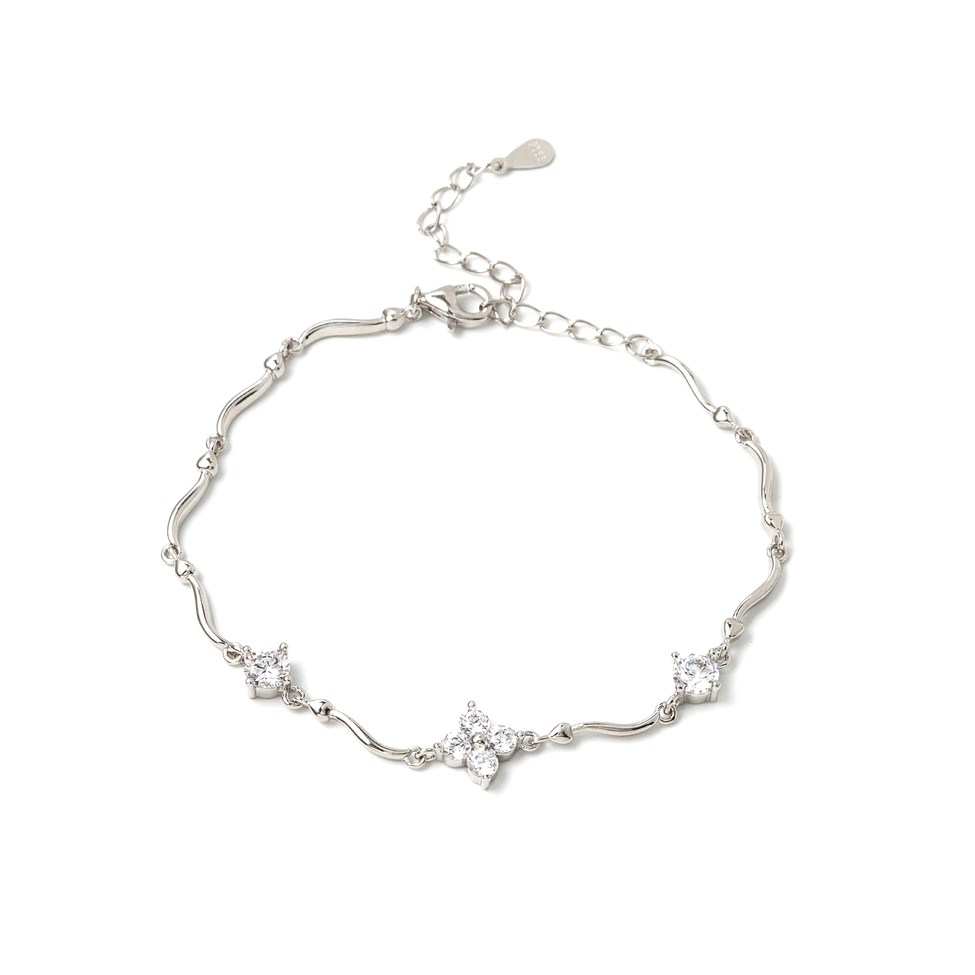 平價飾品,純銀,花,鑽,手鍊