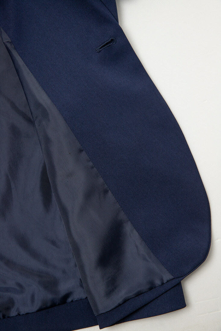 寶藍彈性西裝男正裝-下擺設計