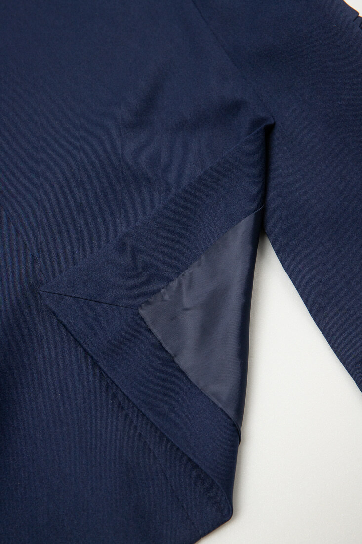 寶藍彈性西裝男正裝-後開中叉設計