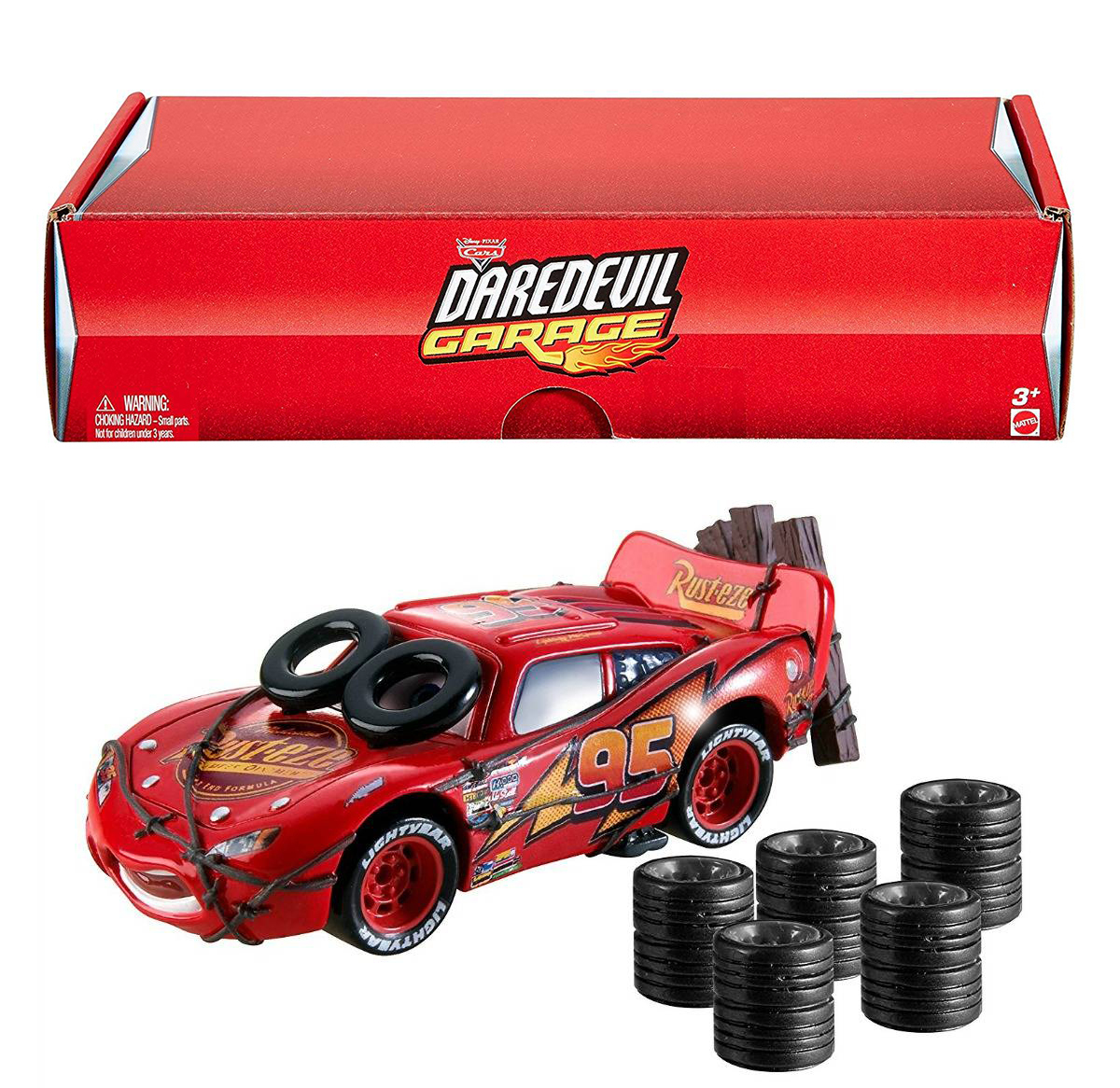 罕有絕版 Disney / Pixar Cars Daredevil Garage Lightning McQueen Diecast Car