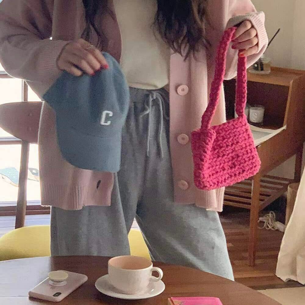 重磅編織手提包/三色