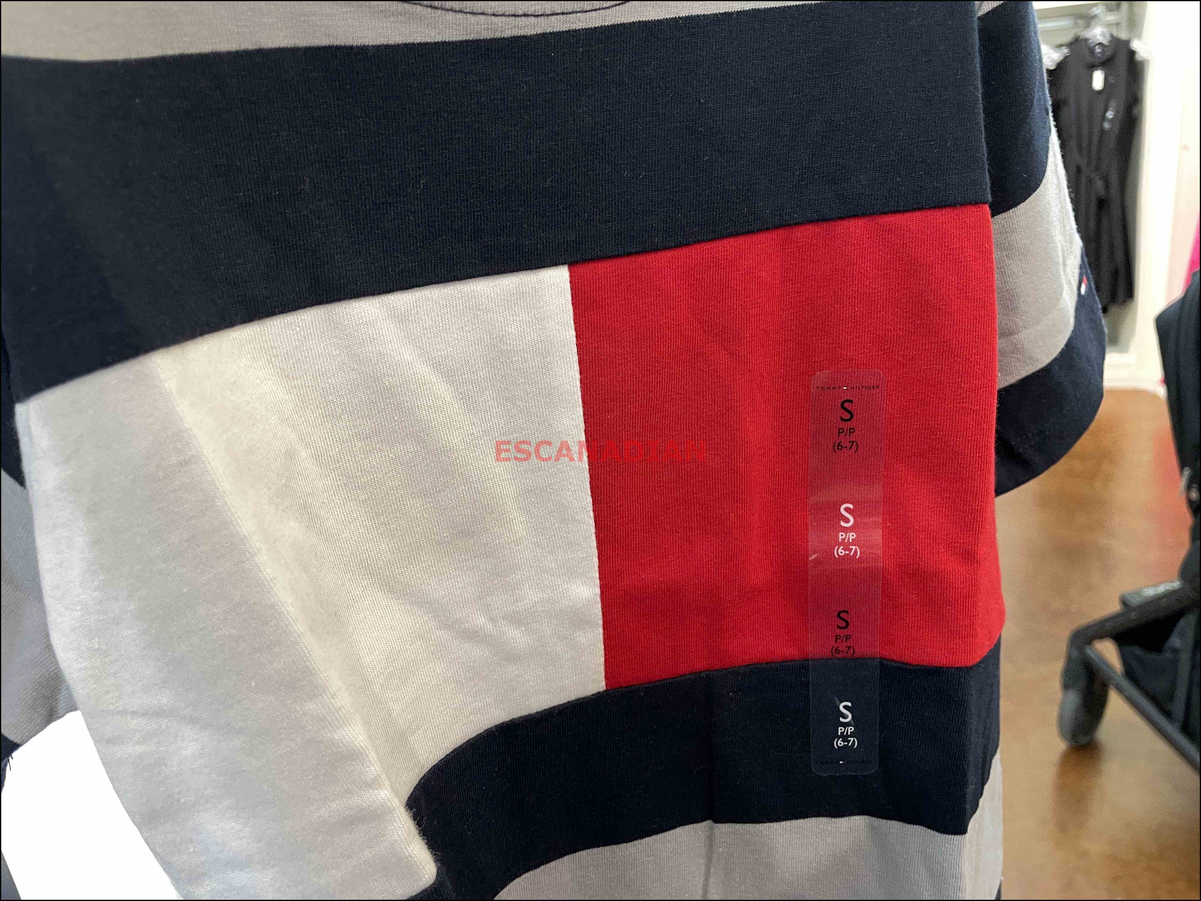 TOMMY 男大童 橫條大Logo 短TEE