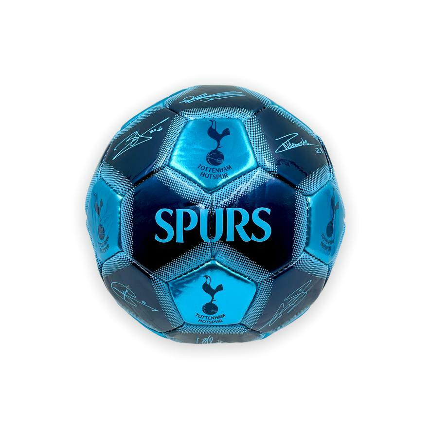 熱刺閃藍金屬色球星簽名1號足球