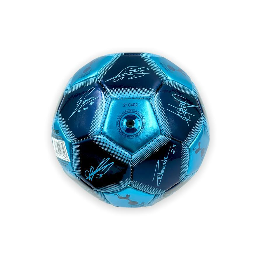 熱刺閃藍金屬色球星簽名1號足球