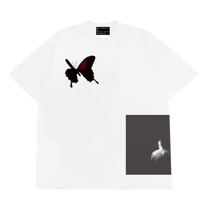 Post Malone Butterfly Print Short Sleeves