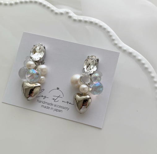 [手作家] 閃石x心形耳環