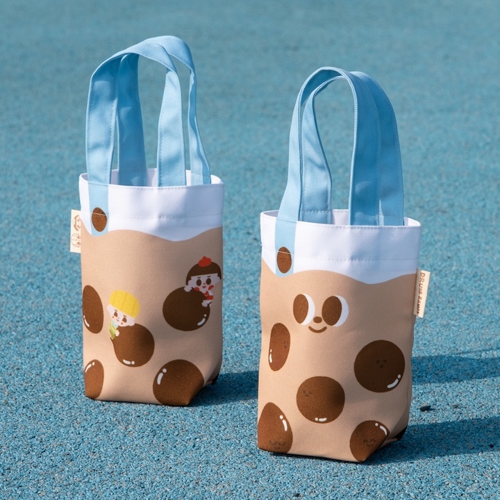 珍珠奶茶 萬用環保飲料提袋｜微醺斑比