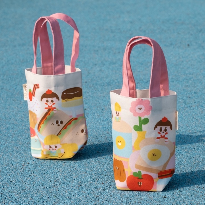 午茶時間 萬用環保飲料提袋｜微醺斑比