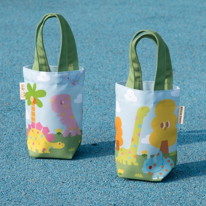 恐龍世界 萬用環保飲料提袋｜微醺斑比