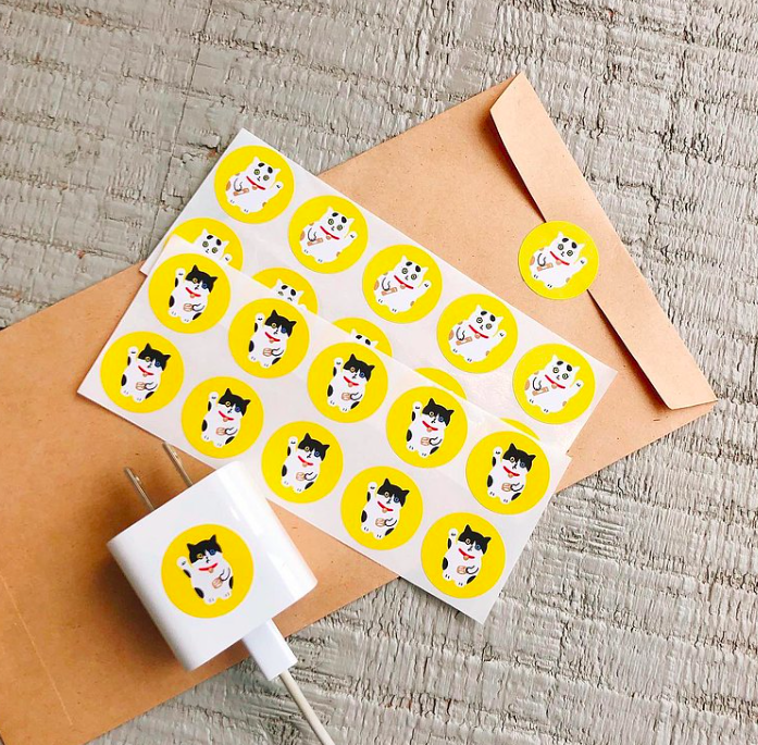 招財貓  20枚小圓圓貼紙|superB studio