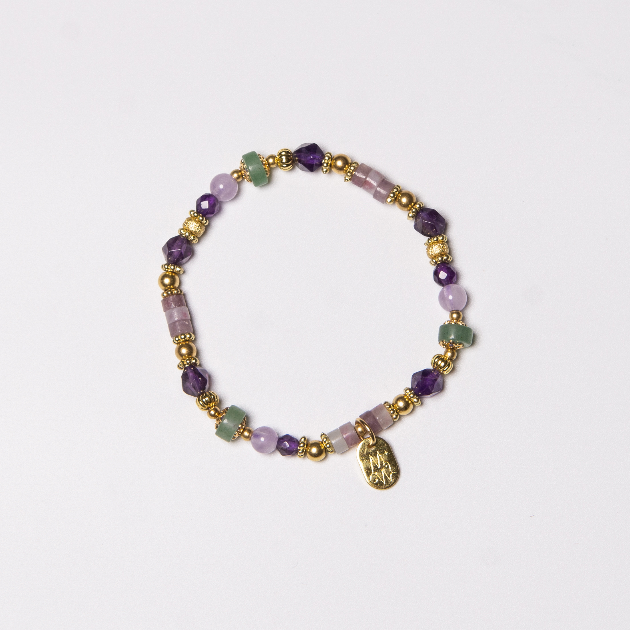 梭哈人生 // C1451紫水晶鋰雲母東陵玉手鍊