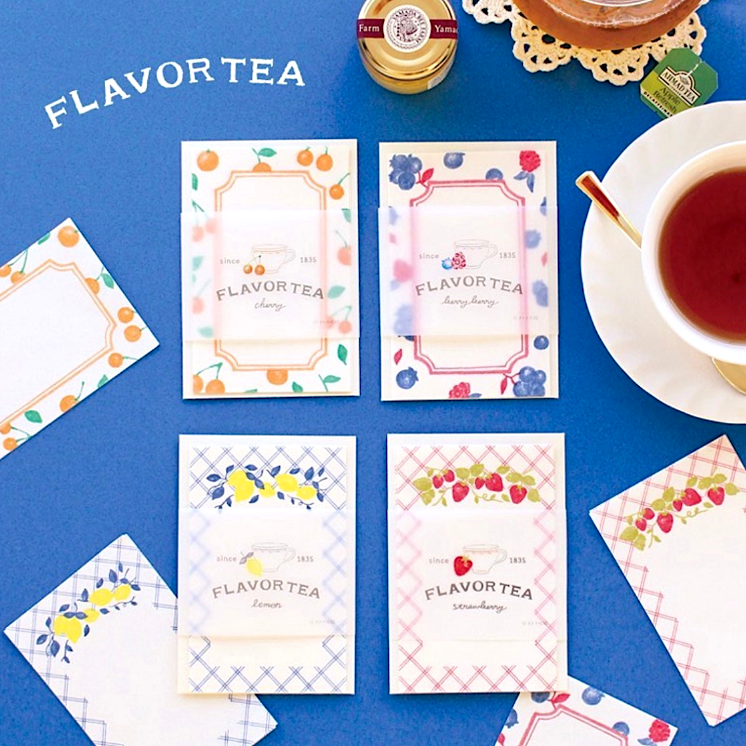 Furukawashiko Mini Letter and Envelope Set－Otome Time Flavor Tea Series (Japanese Stationery Brand)