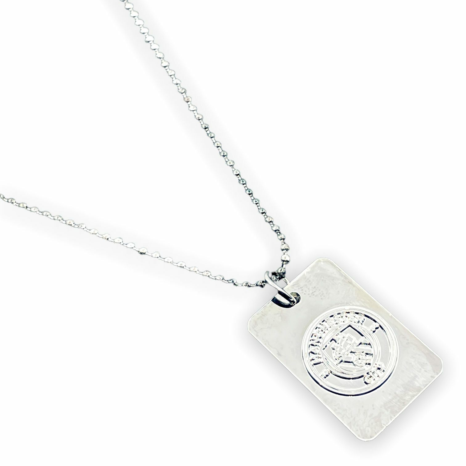 曼城純銀色軍牌頸鍊