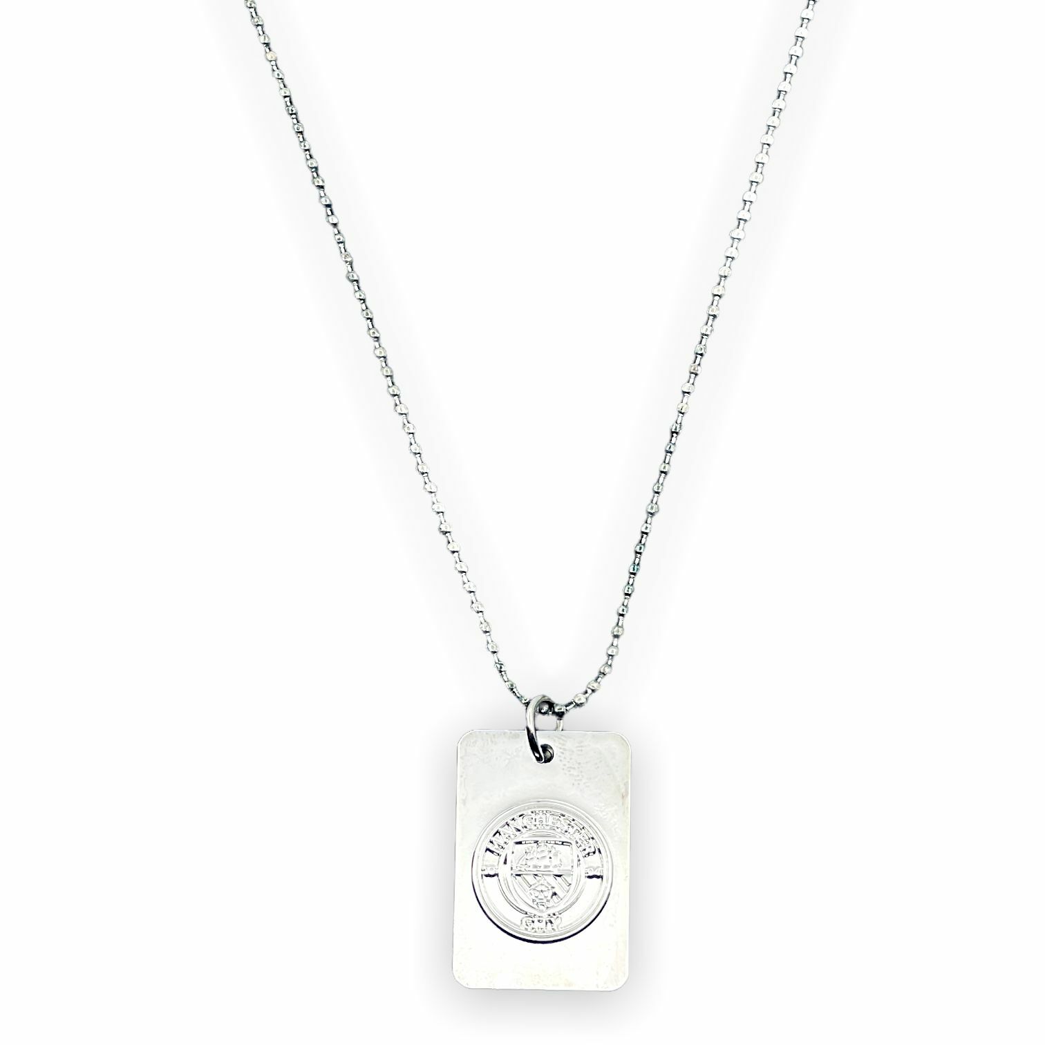 曼城純銀色軍牌頸鍊