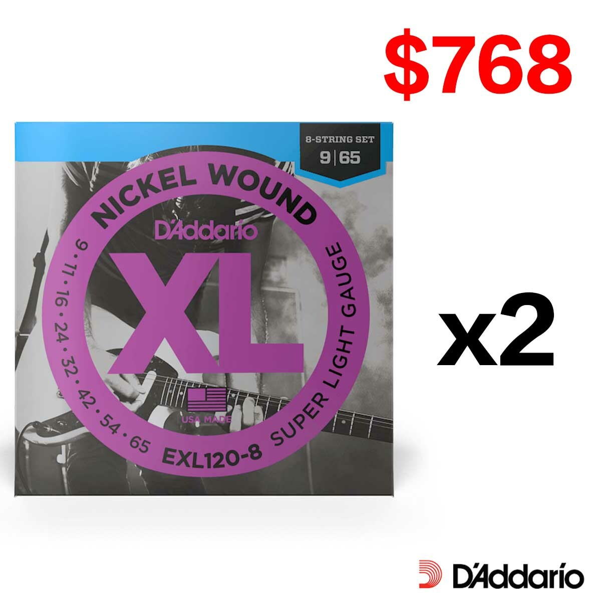 DAddario EXL 120-8 09/65 8弦 八弦 電吉他弦 (兩包96折三包92折)