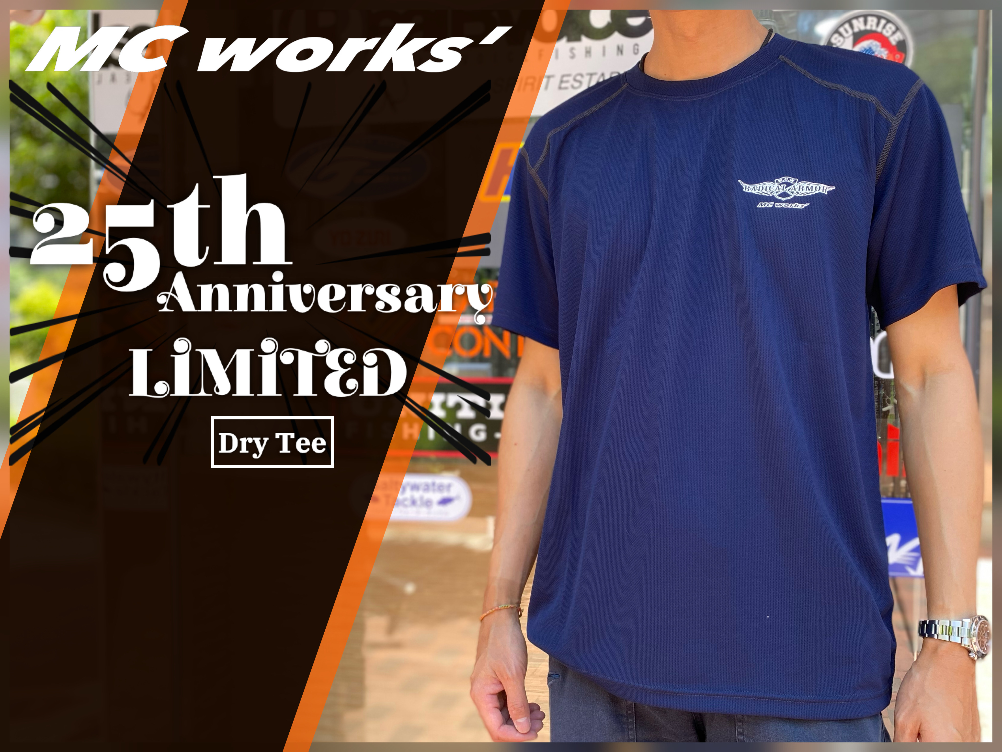 MC WORKS' 25th Anniversary Logo Limited Dry Tee