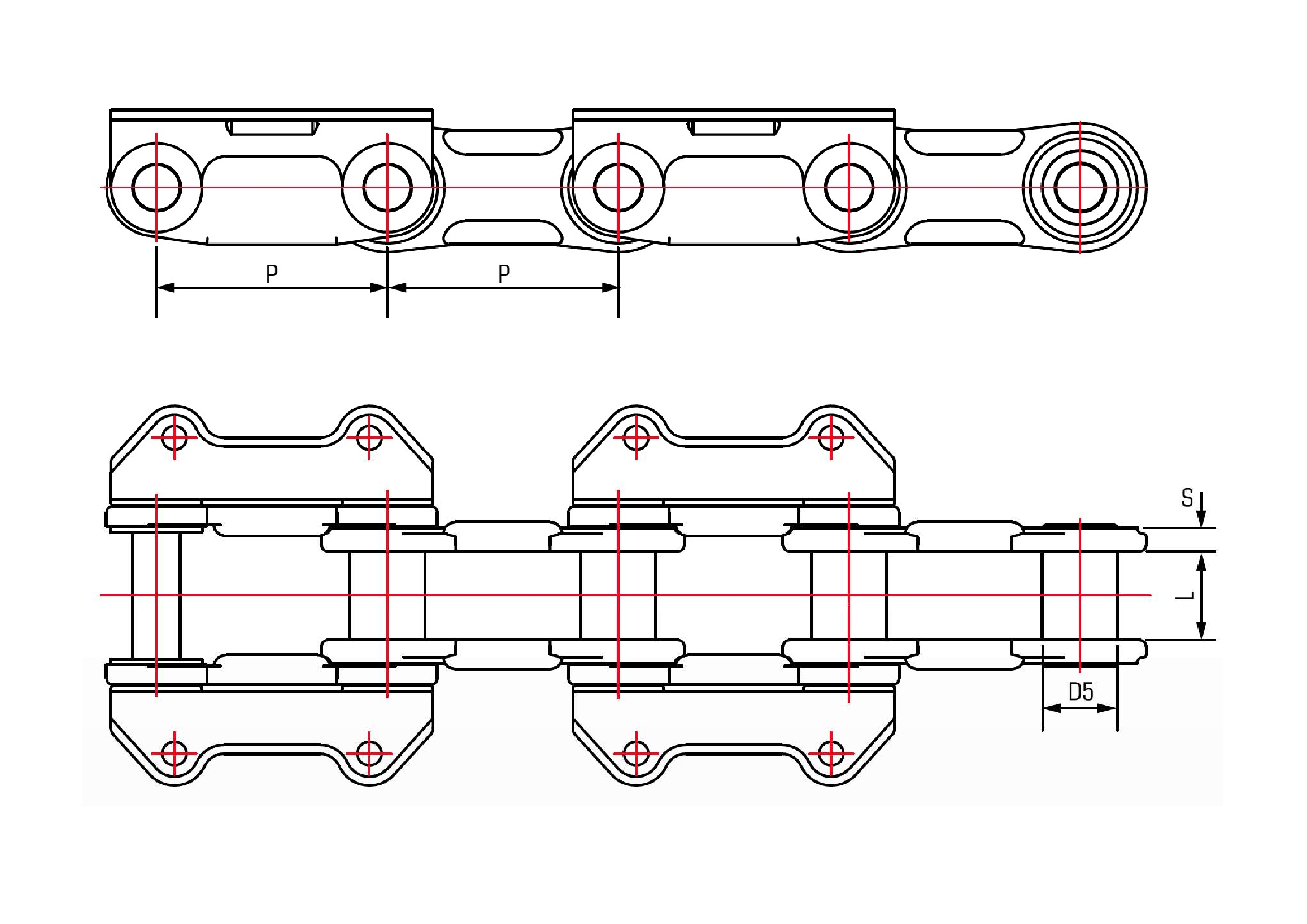 Cement Central Chain for High output Bucket Elevators
