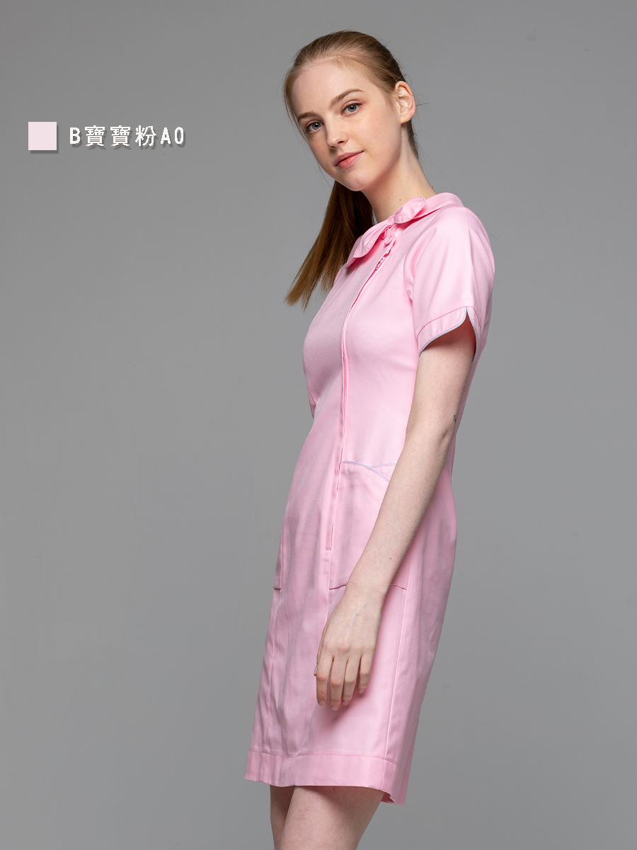 【 B133-A0 出清款 】女護理洋裝-B立挺布-寶寶粉