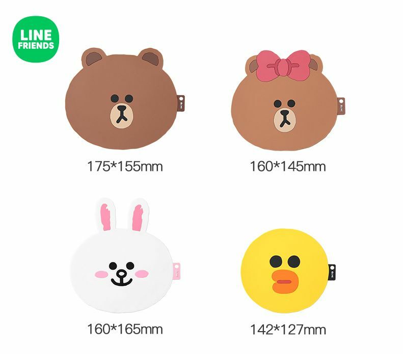 LINE FRIENDS 矽膠隔熱餐墊 1套4個