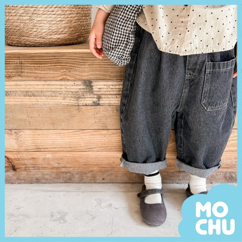 小口袋牛仔哈倫褲(兩色)