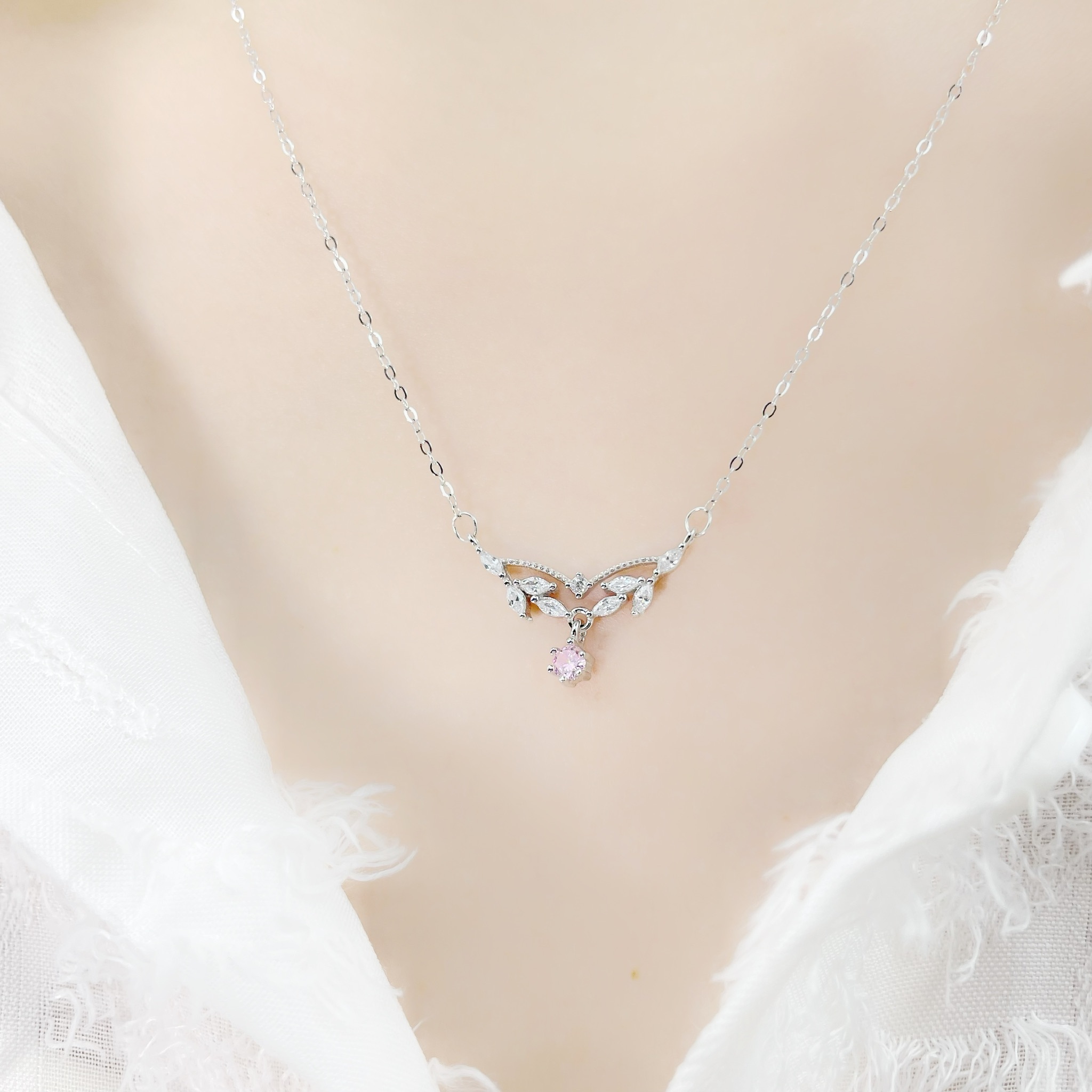 | 925 Silver | Wings Of Pinky Dream Necklace | NE0631 |