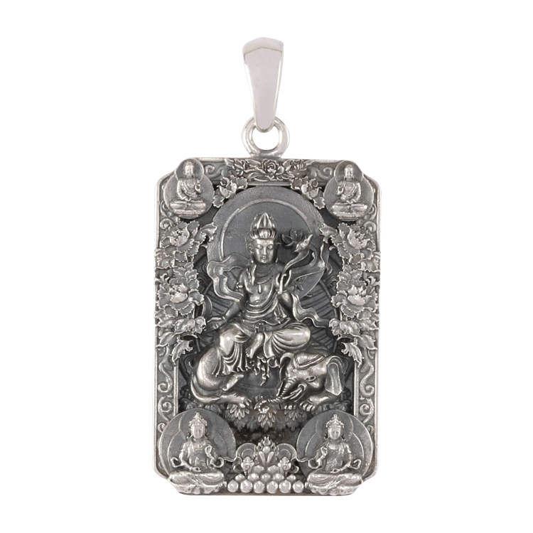 ［普賢菩薩］純銀吊墜，男士吊墜 本命佛；生肖護(hù)身八大守護(hù)神（6011）