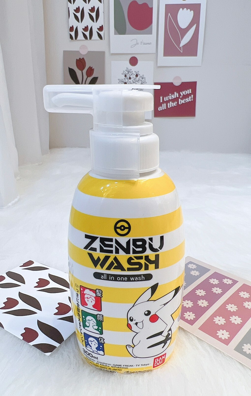 BANDAI 兒童三合一髮顏沐浴乳-皮卡丘(蘇打香) 300ml